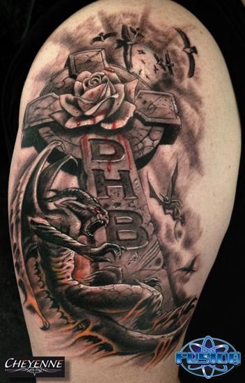 Demon cross Tattoo Design Thumbnail